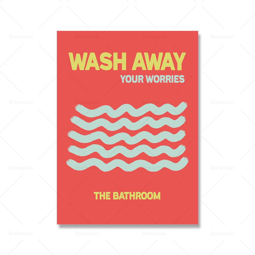 

Декор для ванной комнаты, забавные знаки для ванной, принты, красочные цитаты, холст, скандинавские настенные художественные картины для туалета, домашний декор 21x30cm No Framed