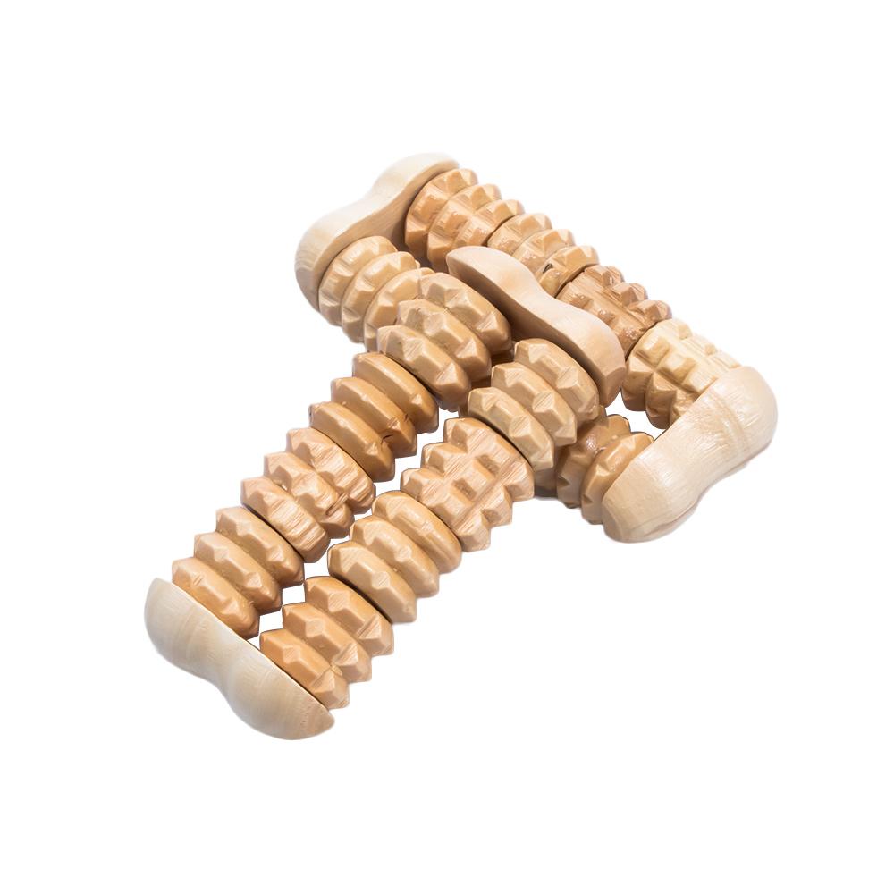 

Portable Relax Massage Stress Relief Health Therapy Hand Massager Wood Roller Raw Wooden Massage