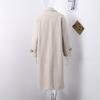 Women Fashion Wool Blend Warm Long Coat Autumn Winter Loose Pocket Double-breasted Jacket Elegant Lapel Overcoat