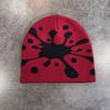 Water Drop Print Knit Beanie Men Women Soft Stretchy Skull Cap for Street Fashion Casual Outing Trendy Unisex Winter Hat