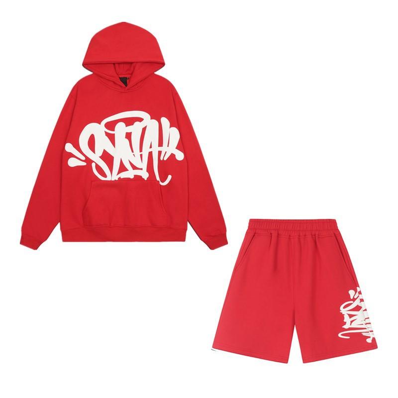 SynaWord Felpa con Cappuccio Larga Americana Pantaloni della Tuta Syna Marca Trendy per Uomo e Donna Hip Hop Street Coppia Tuta Casual