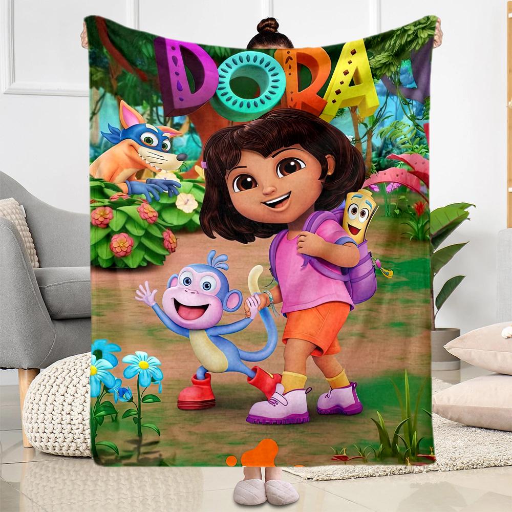 Dora Explorer Blanket Soft & Cozy Suitable for Picnics Couch Office Chair All-Season Use Digital Print Best Holiday Gift for Friends Family