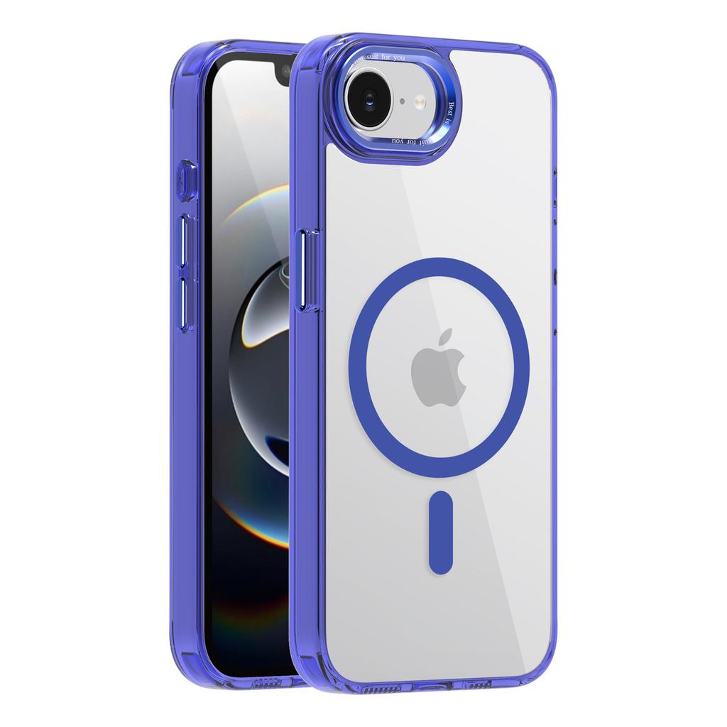 For iphone 17 16 15 Pro Plus Max Air and 17e 16e Case Clear Color Magnetic Metal Keys Anti-Drop and Anti-Fingerprint Phone Cover