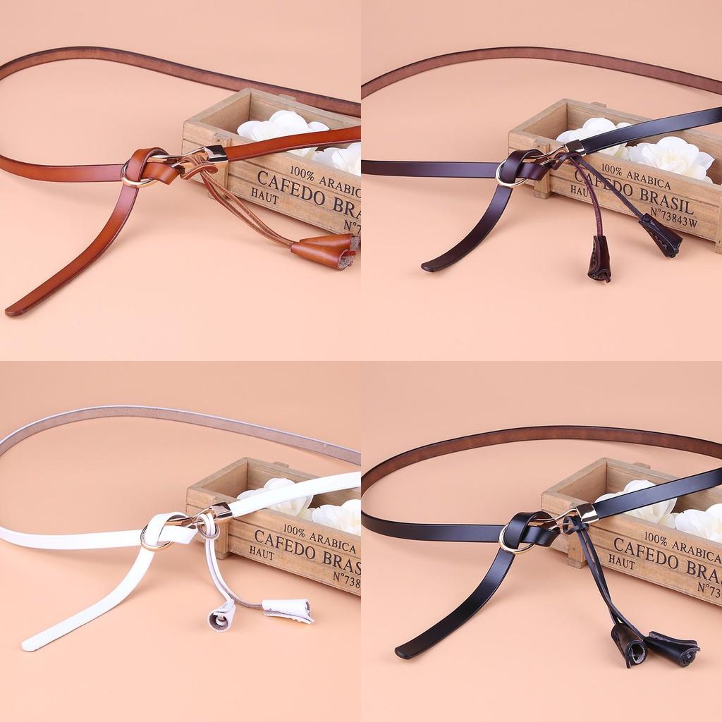 Genuine Leather Womens Fashion Belt With Alloy Buckle And Tie Closure For Office Style