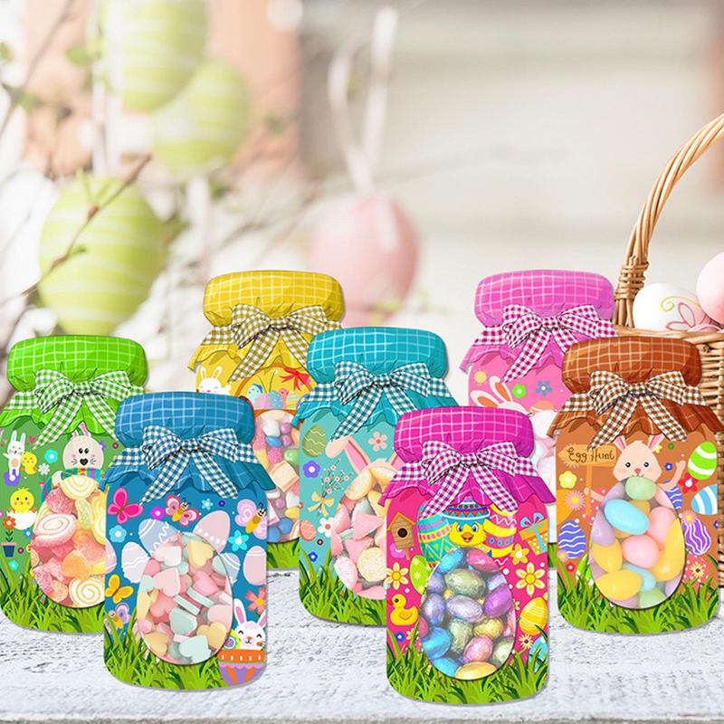 Easter Cards For Kids Bunny Greeting Cards 18 Pieces Candy Cards With Sealing Treat Bag Spring Mason Jar Party Favors Spring