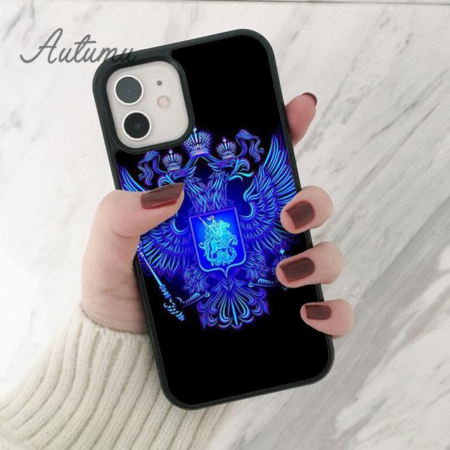 Russia Coat Of Arms Double Headed Eagle Phone Case for iPhone 11 12 13 14 Pro Max Mini XR XS SE 2020 6S 7 8 Plus Galaxy S21 S22