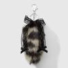 New Y2K Style Fluffy Tail Keychain Lace Bow Leopard Print Bag Pendant Soft Gift Keychain Pendant Backpack Decoration