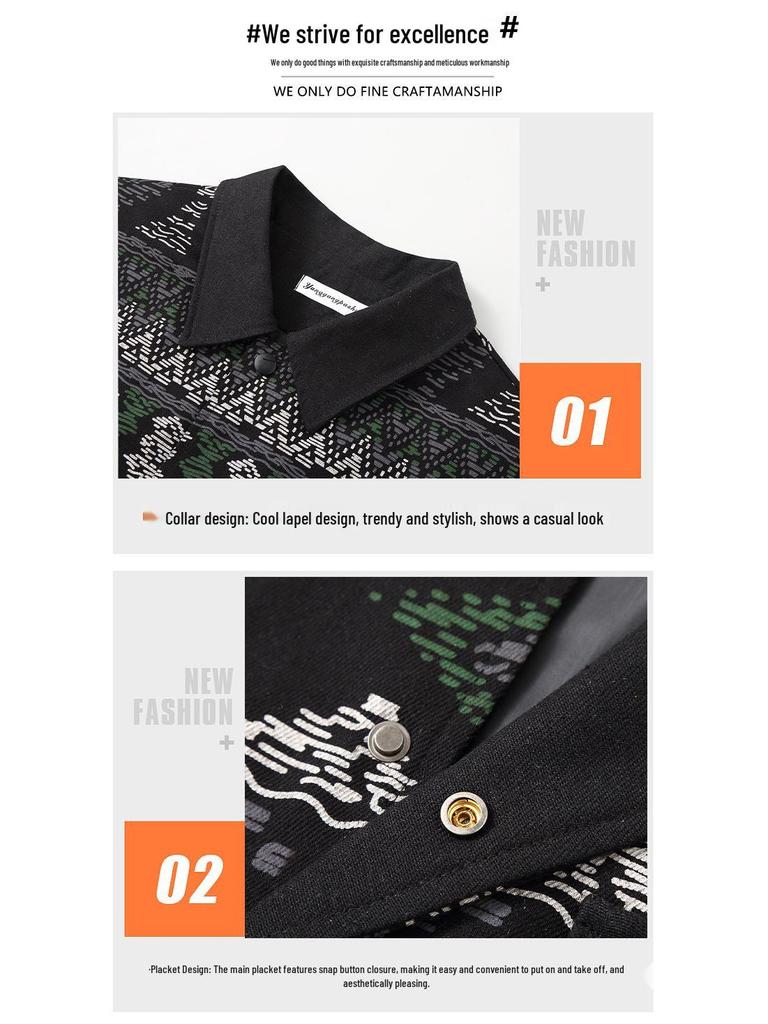 Modna męska jesienna kurtka dżinsowa patchworkowa - Dostępne rozmiary plus