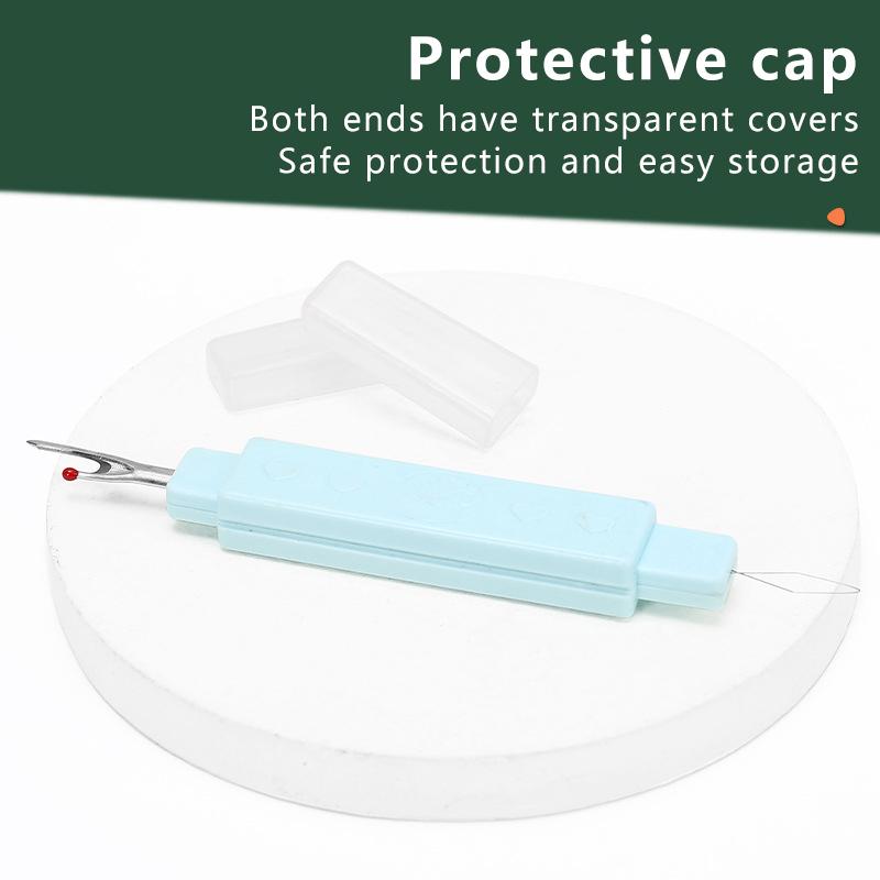 1Pc Home Thread Cutter Double Head With Protective Cover 2-In-1 Sewing Needle Threader Seam Ripper Dual Purpose Sewing Tool