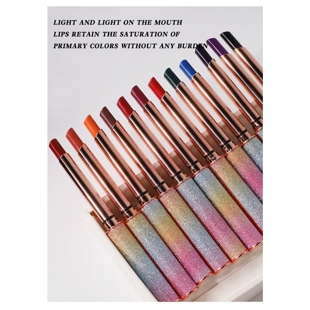 VIBELY Starlight Sparkle Matte Lipstick Dip-in-Cup, No-Fall Crushed Diamond Lipstick