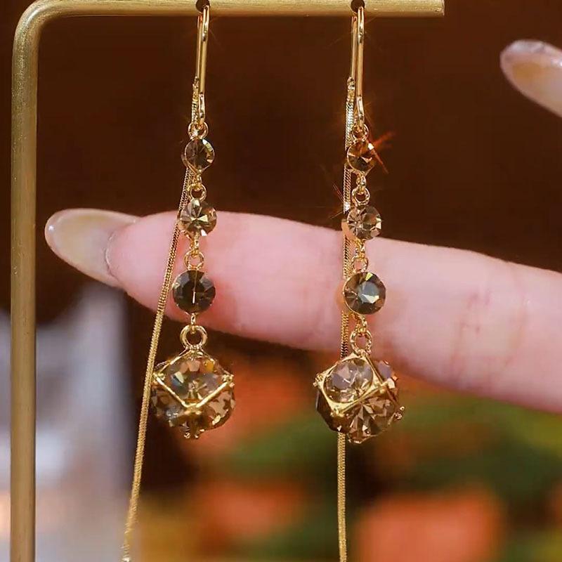 Kristall Tropfenohrringe für Frauen Linien Lange Quastenohrringe Hochzeitsparty Schmuck Geschenke