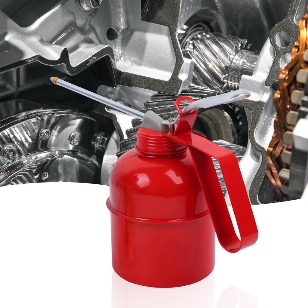 Hand Pump Oiler Can Metal Oil Can Oil Pot with Spout Pump Oiler Industrial Home Vehicles Lubrication Lubricating Oil Can Garage