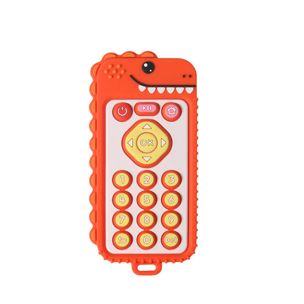 Baby Silicone Unicorn Remote Control Teether Handle Simulation Button Nibbling Toy Food Grade Silicone Teether