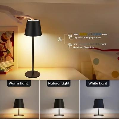Table Lamps Touch Rechargeable Tall Legged Desk Lamp Three-level Color Temperature Minimalist Night Light Dining Bedroom Decor