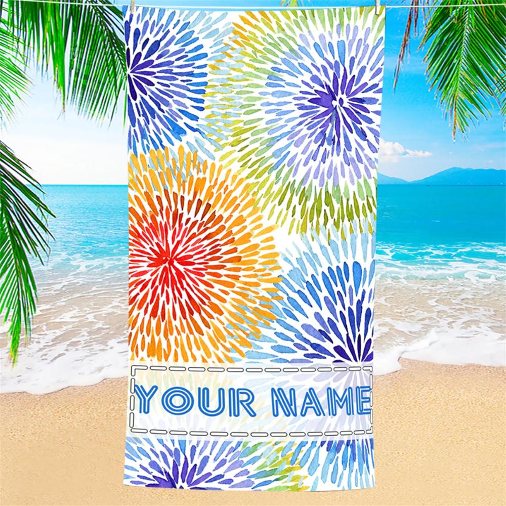 

Personalized Beach Towel, Kids Custom Name Pool Towels, Bridesmaid Towel, Birthday Vacation Gift, Vintage Print Bath Towel 50x100cm