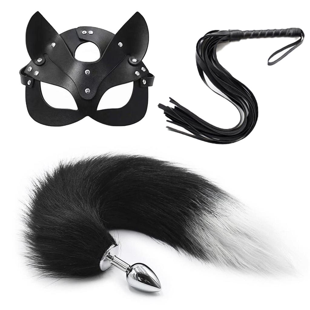 Set Dop Anal Coadă Vulpe Pentru Femei Jucării Sexuale Anale Dop Anal Coadă Sexy Ureche de Pluș cu Cleme pentru Mamelon Vibrator Glonț Pentru Cupluri Jucării