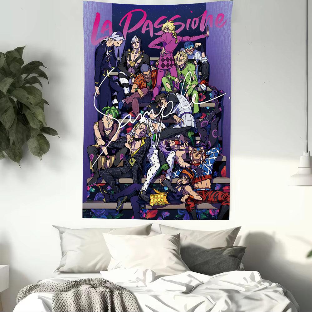 

Гобелен с тематикой аниме JoJo s Bizarre Adventure, поддержка фанатов, настенное панно, эстетичный декор для комнаты в общежитии, спальни, идеальный подарок 74x94cm(29x37in)