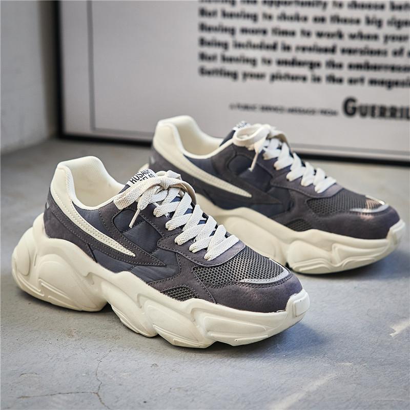 Dad Shoes Men's Thick Soles Increase Height Casual Sports Men's Shoes Korean Version Trendy Mesh Breathable Men's Running Shoes Trendy Shoes