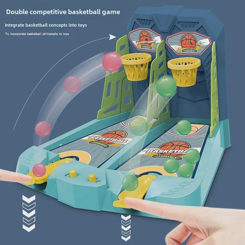 Tisch-Basketballspiel für Kinder mit Finger-Auswurf - Interaktives Lernspielzeug für Eltern und Kinder