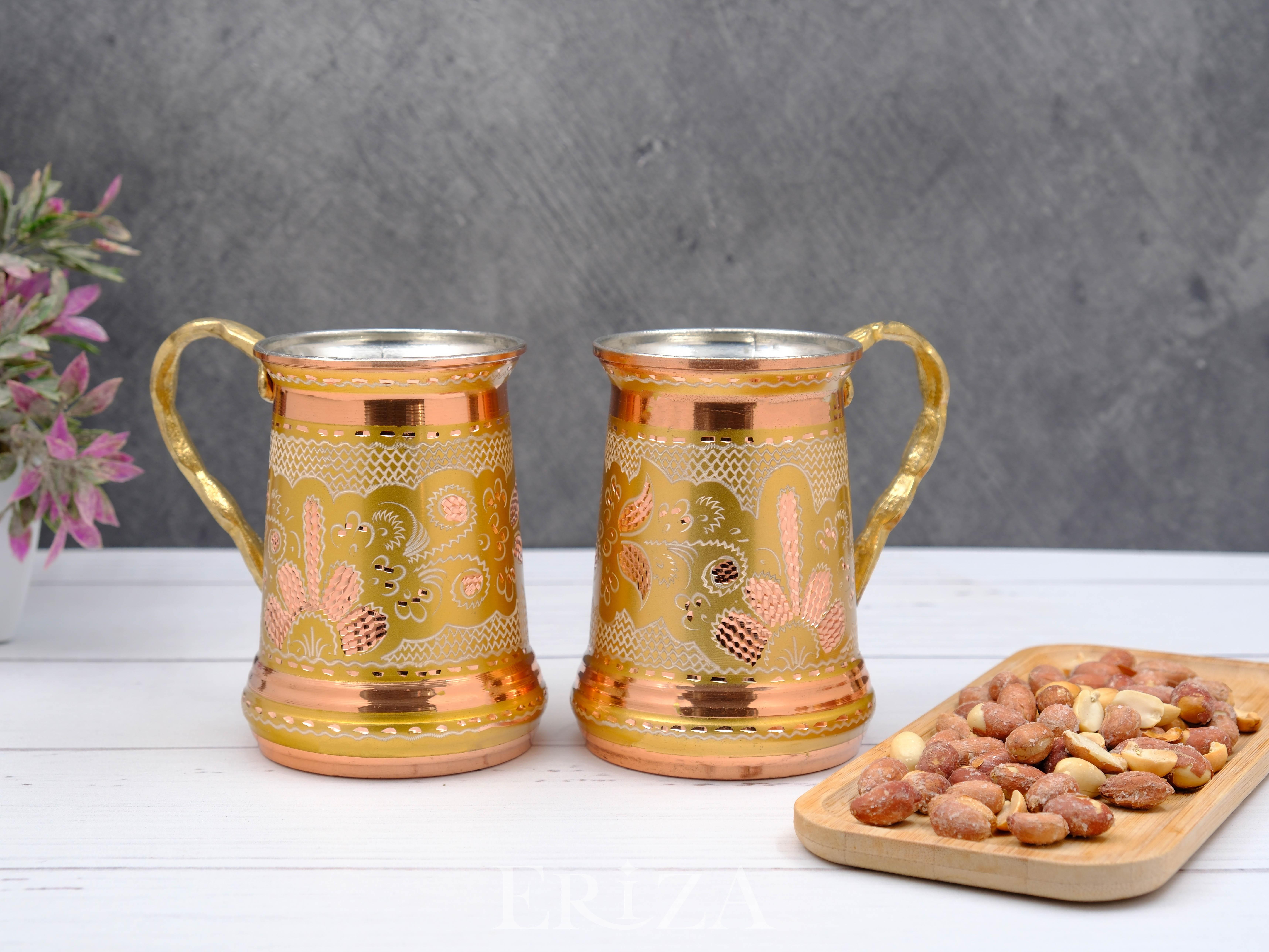 

Handmade Engraved Copper Mug Set 1 PIECES золотий