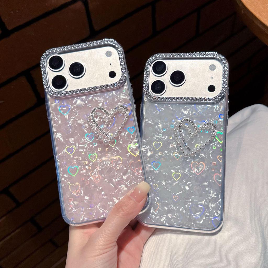 Bright Diamond Pearl Double Heart Case for Vivo Y500 Pro/X300S & Gentle S30/S50