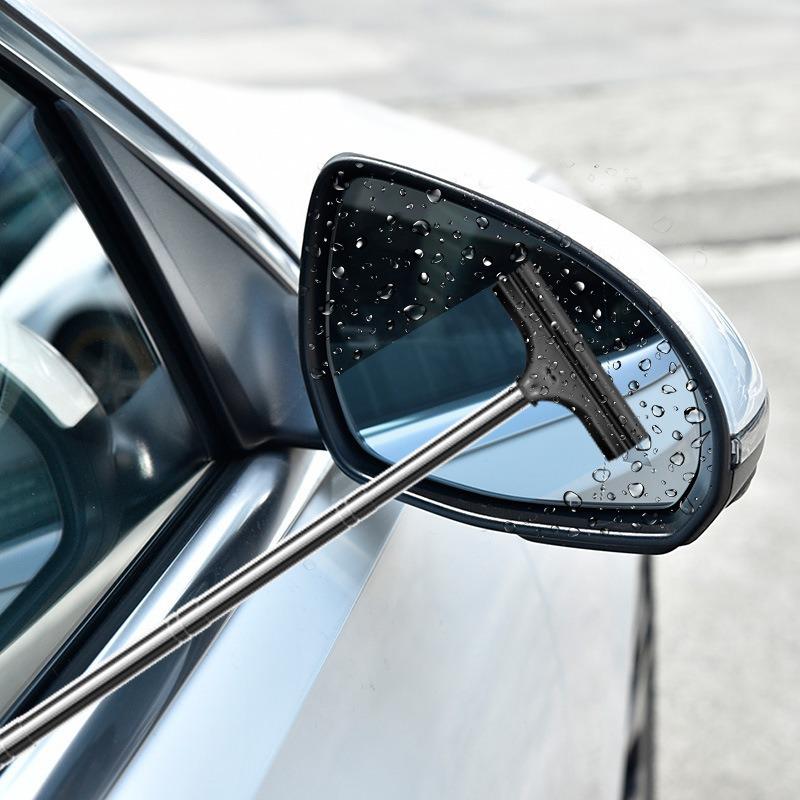 Portable Stainless Steel Telescopic Rearview Mirror and Window Scraper Defogger