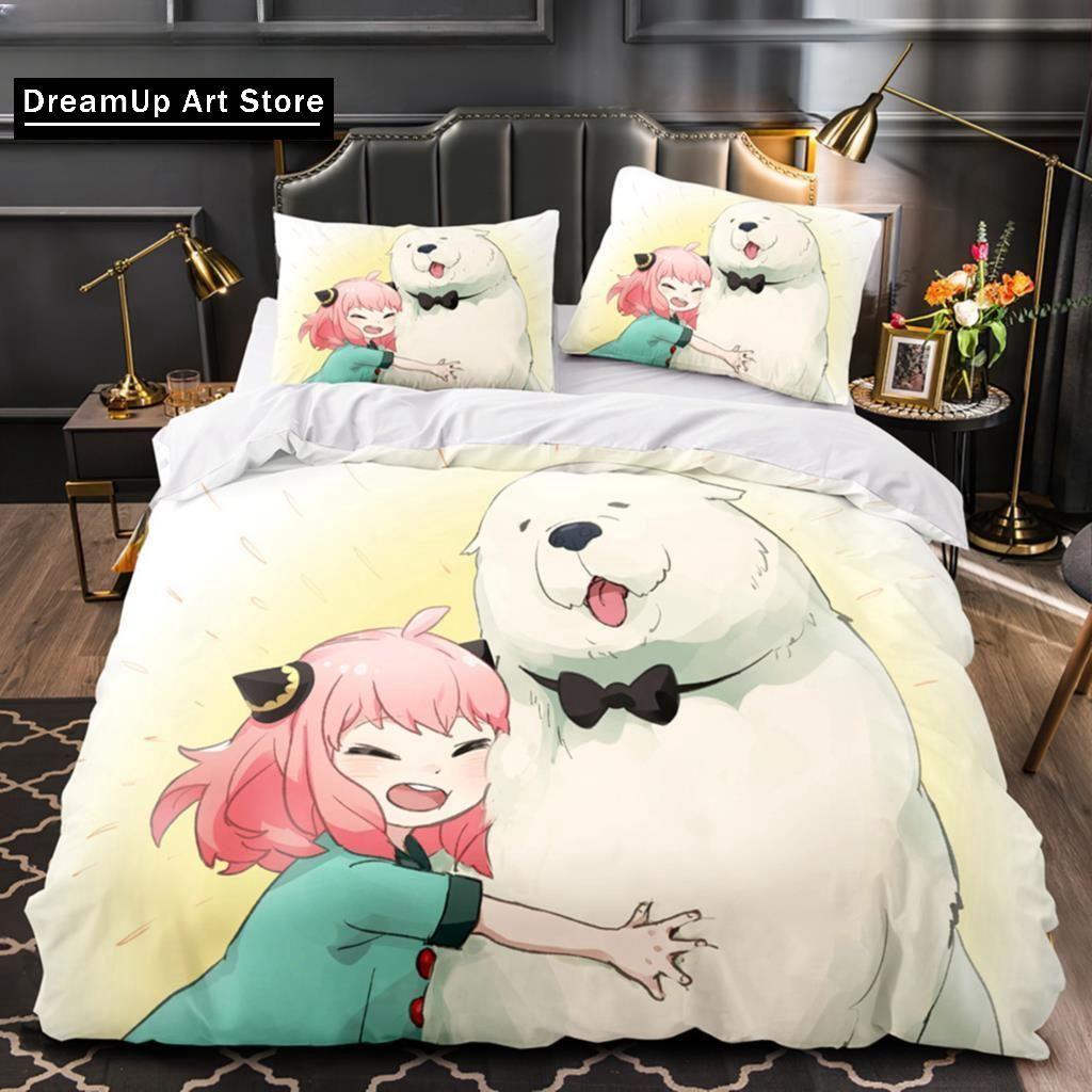 3D Anime SPY×FAMILY Anya Forger Comforter Bedding Sets Full Size Cartoon Duvet Cover Queen King Size Quilt Cover Pillowcase Sets