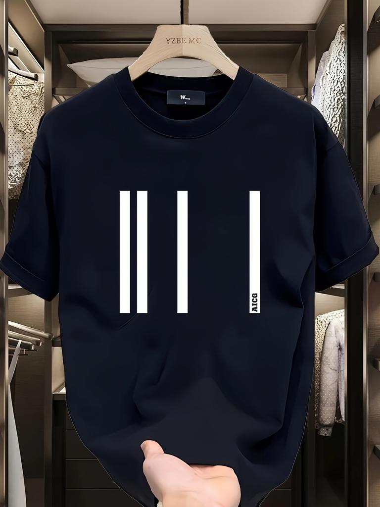 Herren Schwergewicht 100% Baumwolle Grafik-T-Shirt Leicht und atmungsaktiv Bequem Lässige Kleidung Trendig Maschinenwaschbar