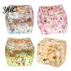 Reusable Stress Relief Hand Toys Christmas Ice Cube Squishy Fidget Toy, Slow Rising Toy Sensory for with Snowflake Glitter, Festive Squeeze