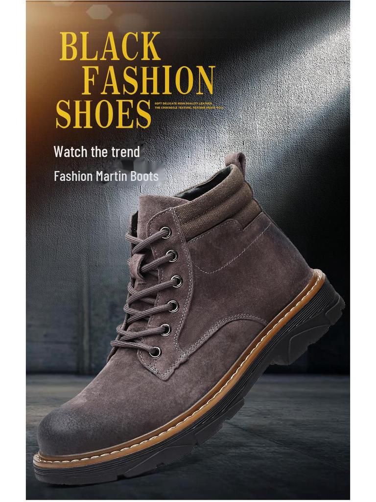 Men's 2020 Winter British High Top Genuine Leather Matte Boots