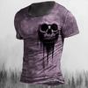 Pánská trička Léto 3d Vintage Horror Lebka Top Hip Hop Rock Streetwear Výstřih do O Tričko s krátkým rukávem Tričko nadměrné velikosti Pánské oblečení