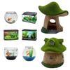 Aquarium Decoration Mushroom House Resin Fish Cave Shrimp Hideout Shelter Moss Mushroom Small House Decor for Home Fish Tanks