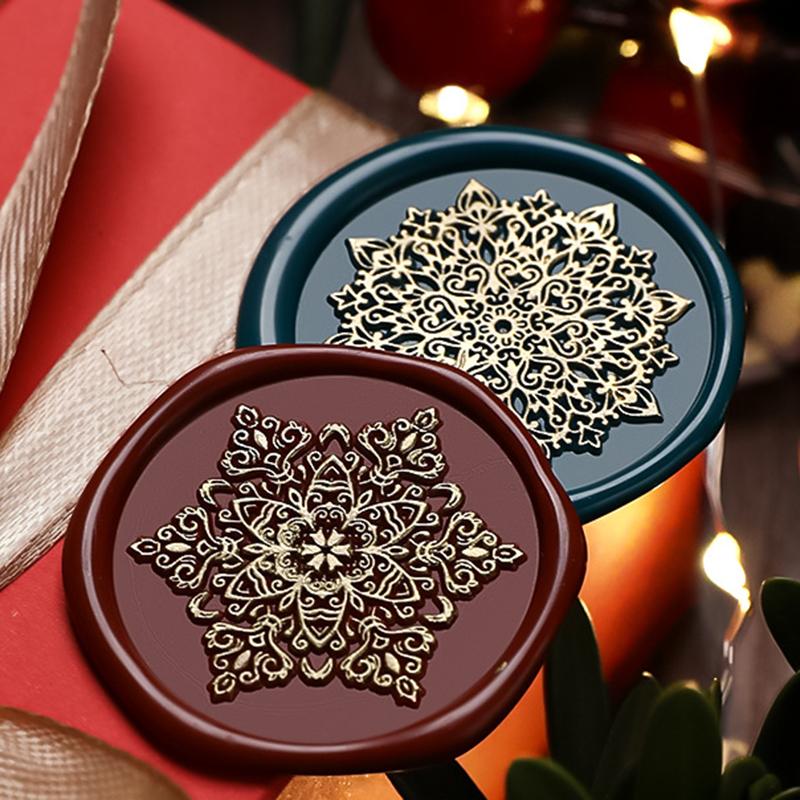 Siegelwachsstempel „Frohe Weihnachten“, Schneeflocke, Rentier, Kupfer, Messing, für DIY-Scrapbooking, Wachssiegelstempel, Umschlagdekoration