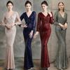 Evening Dress Skirt Light Luxury Niche High-end Banquet Dress Temperament Celebrity Stunning Sequined Party Fishtail Skirt