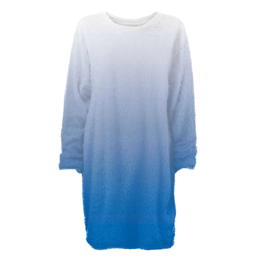 Women's Round Neck Casual Long Sleeve Plush Dresses