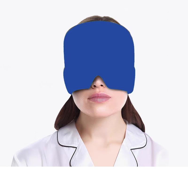 

Relief Headgear Migraine Relief Cap Gel Ice Cap Cold Compress Therapy Cap Ice Head Wrap Pack Eye Mask For Pressure Relieve Pain double-layer синій
