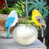 Hummingbird and Tit Bird Resin Garden Ornament for Outdoor Decoration