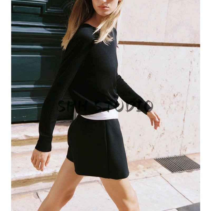 Autumn New Women clothes Simple Style Hidden Hook Buckle High Waist Contrast Color Waist Double Placket Culottes 1165223