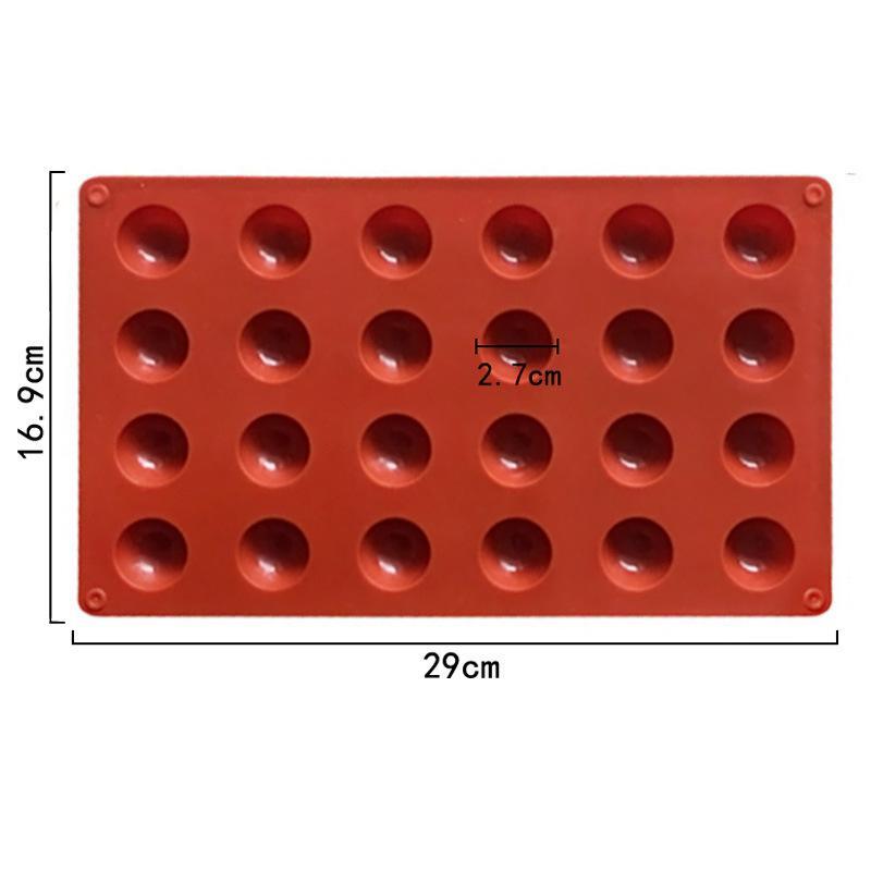 24-Cavity 3D Semi Sphere Silicone Chocolate Mold Half Ball Cake Tray Silicon Dome Baking Moulds Pudding Candy Jelly Diy Tool