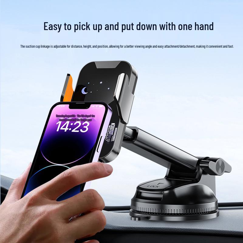 Creative Car Phone Holder with Spring Damping Clip for Dashboard - Bustling City Design