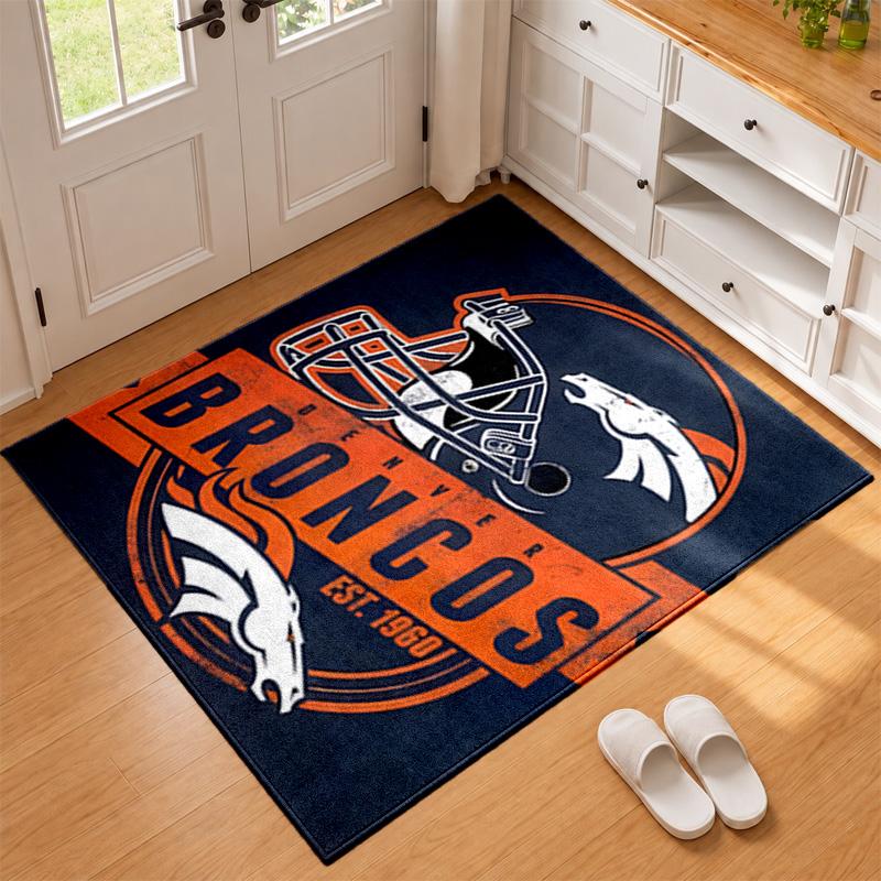 Denver Broncos Carpet Door Mat for Living Room or Bedroom Protective Mat Under Chair Office Decoration Christmas Gift Birthday Present