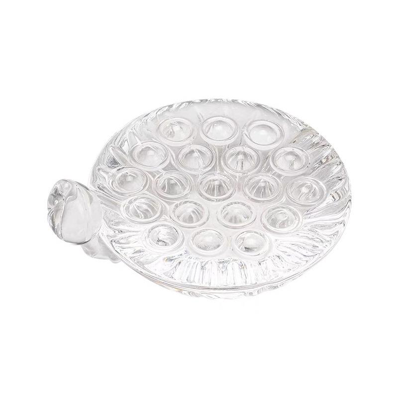 

Transparent Glass Lotus Cover Holder High Borosilicate Glass Teapot Tea Ceremony Trinket Heat-resisting Tea Pet Pot Cover Holder прозорий