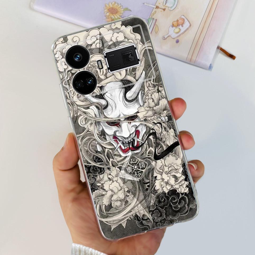 Pro Realme GT5 Pouzdro Průhledné Silikonové Měkký TPU Kryt Pro OPPO Realme GT 5 RealmeGT5 Pouzdra Květinové Mramorové Želé Nárazník Coques