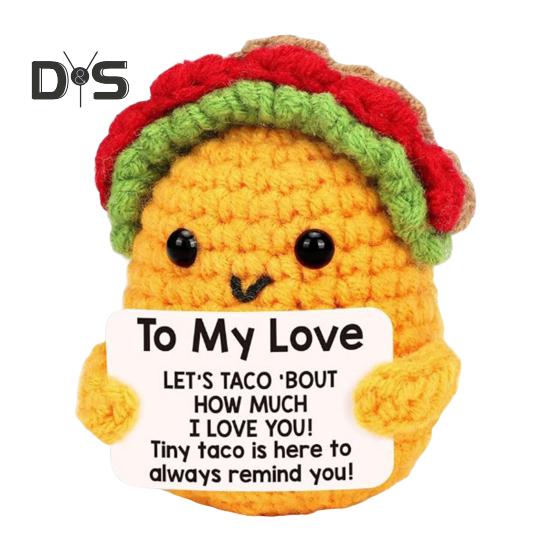 

Позитивная вязаная крючком кукла Мини Вдохновляющая ручная работа Животное Эмоциональная Поддержка Вязание крючком Друг с Поощрительной Открыткой Подарок для Женщин Подруг D