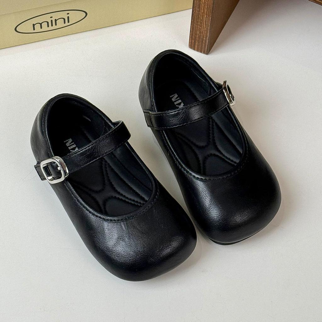 Girls' leather shoes Children's princess shoes Shallow mouth soft sole single shoes 2025 spring new girls' shoes Little girls Doudou shoes