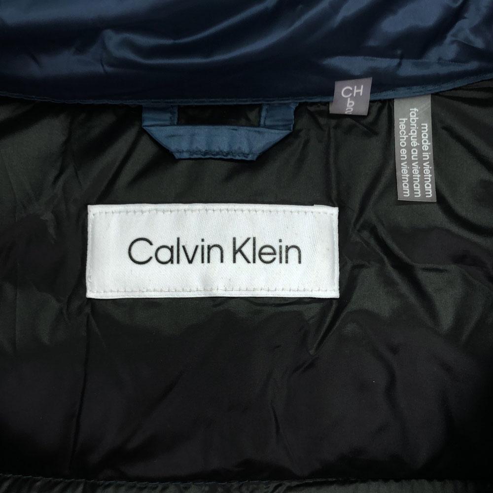 Calvin klein Hooded Batting coat S Blue x black Women Used