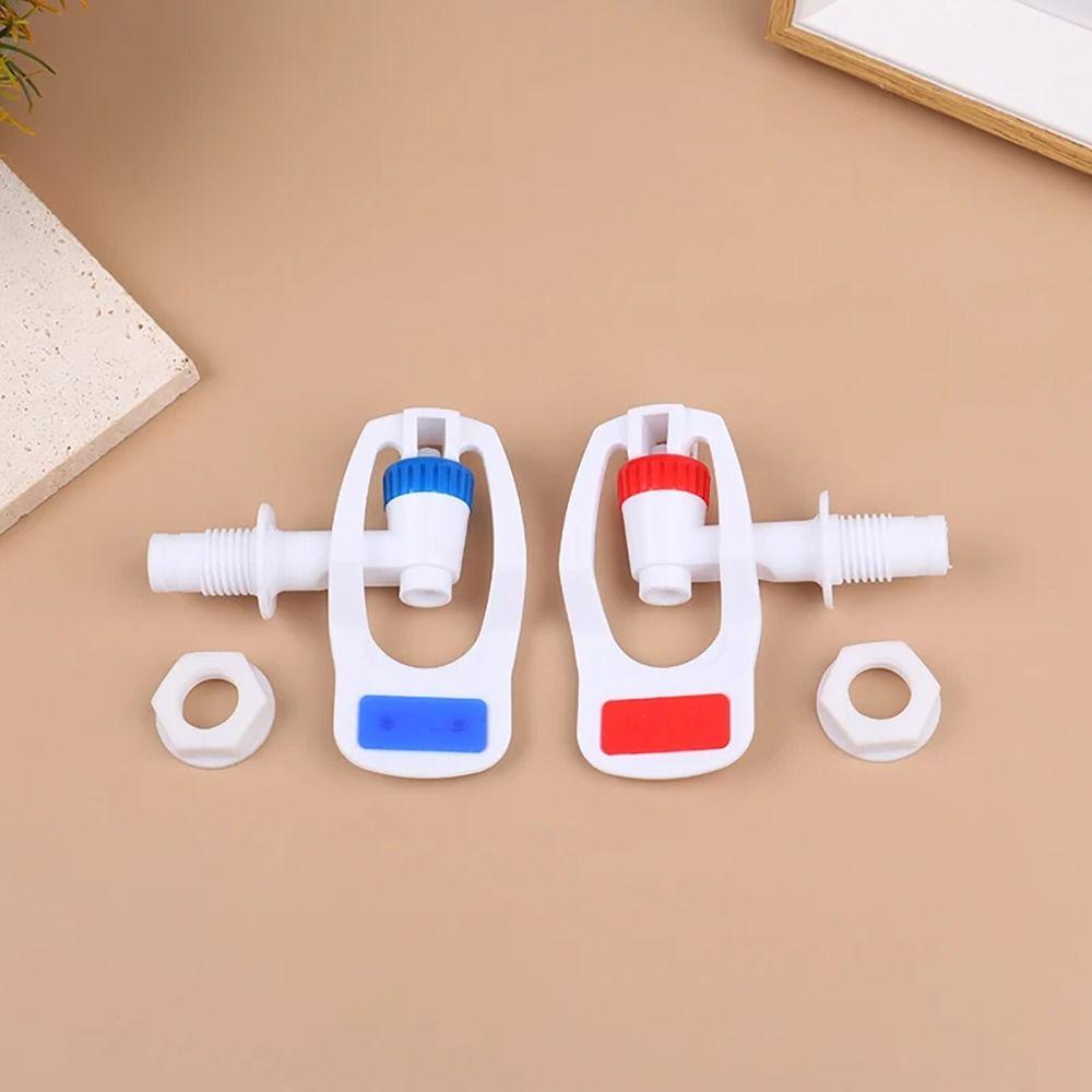1/2Pcs Replacement Parts Water Dispenser Faucet Red Hot Blue Cold Push Type Drinking Fountain Valve Water Tank Plastic