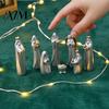 Religious Christmas Table Decor 8 Pcs Resin Nativity Figurines Set, Christian Scene Figures, Gift for Church Tabletop Miniature Statues Holiday