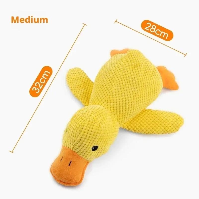 Non-Toxic Pet Plush Toy Dog Calming Duck Companion Sleeping Duck&& Chew Toy Durable Squeaky&& For Puppy Pet Teeth&& Cleaning Chew Pet Toy