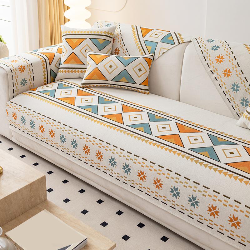 

Коврик для дивана в стиле бохо, универсальный, всесезонный, противоскользящий, устойчивый к царапинам, подходит для домашних животных, защитный чехол для дивана 1/2/3/4 Handrail 70X70cm